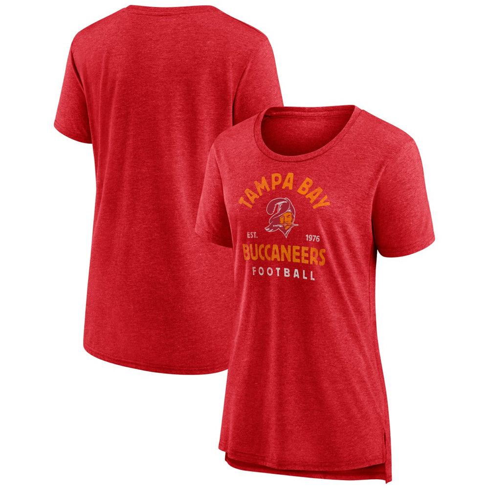 Tampa Bay Buccaneers Women's Vintage Arch Tri-Blend T-Shirt Red | NFL