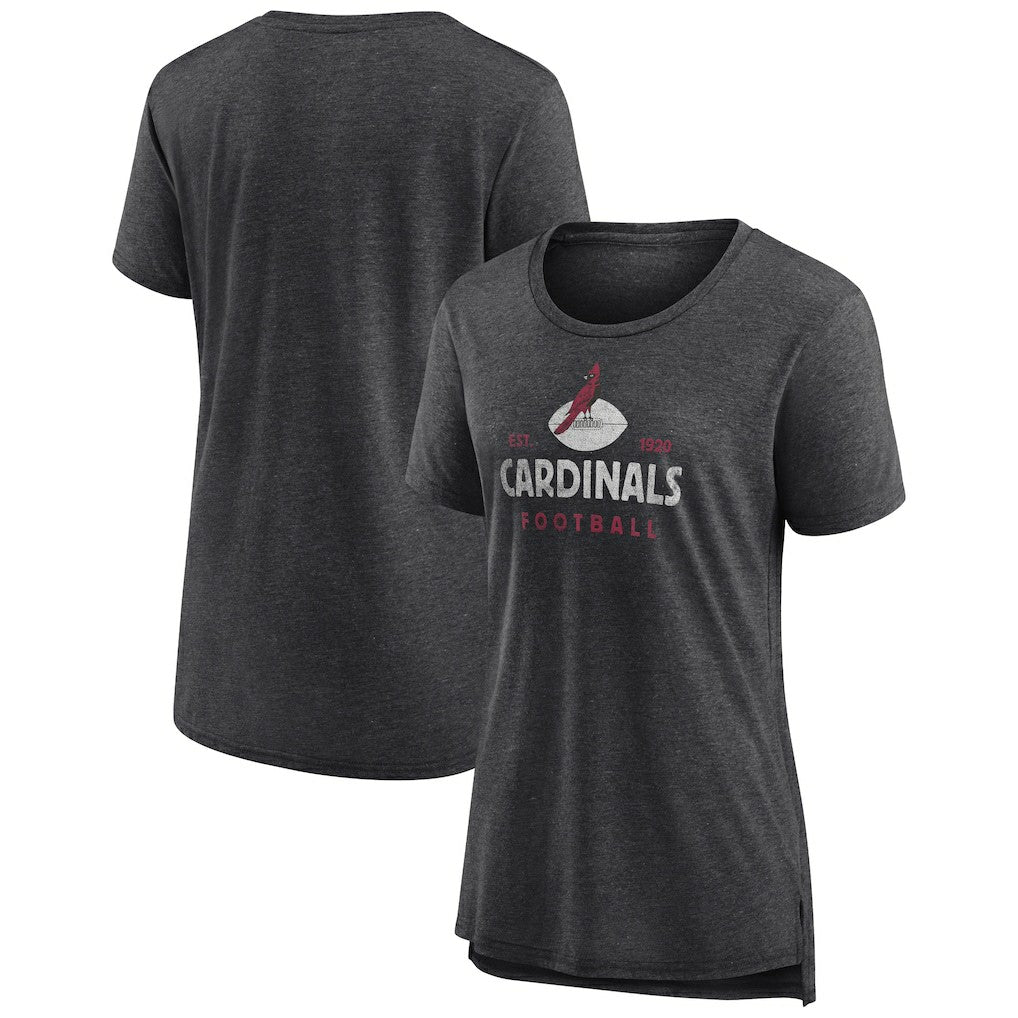 Arizona Cardinals Women's Vintage Arch Tri-Blend T-Shirt Charcoal | NFL