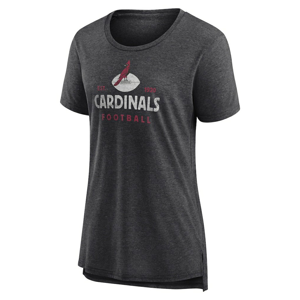 Arizona Cardinals Women's Vintage Arch Tri-Blend T-Shirt Charcoal | NFL