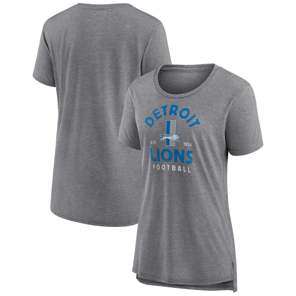 Detroit Lions Women's Vintage Arch Tri-Blend T-Shirt Gray | NFL