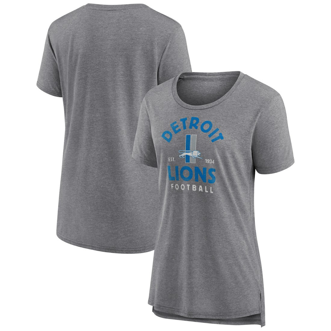 Detroit Lions Women's Vintage Arch Tri-Blend T-Shirt Gray | NFL