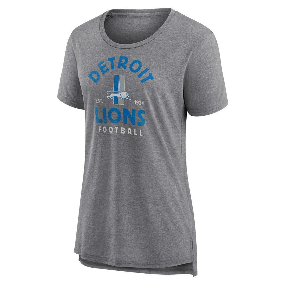 Detroit Lions Women's Vintage Arch Tri-Blend T-Shirt Gray | NFL