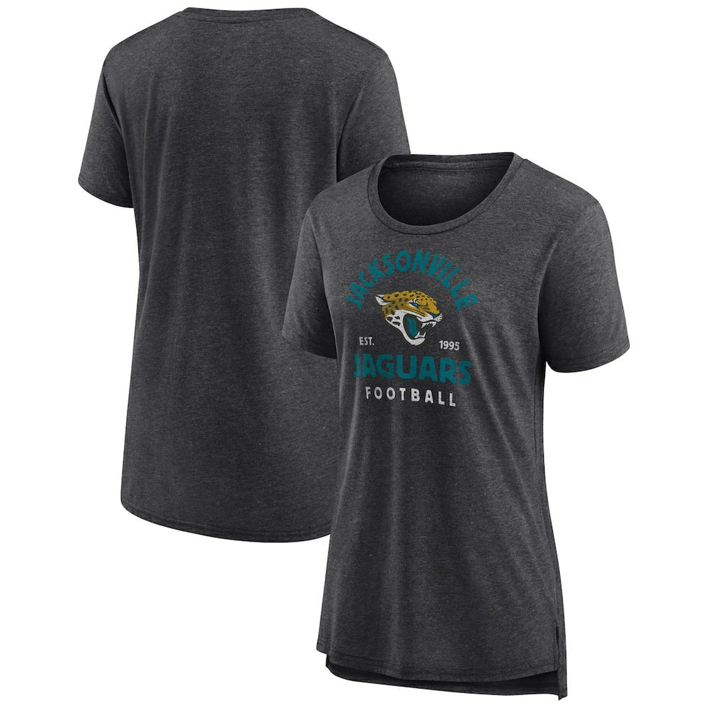 Jacksonville Jaguars Women's Vintage Arch Tri-Blend T-Shirt Charcoal | NFL