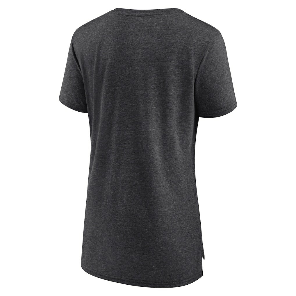 Pittsburgh Steelers Women's Vintage Arch Tri-Blend T-Shirt Charcoal | NFL
