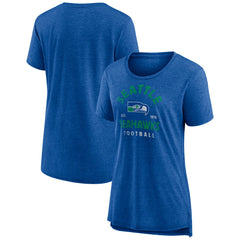 Seattle Seahawks Women's Vintage Arch Tri-Blend T-Shirt Royal | NFL