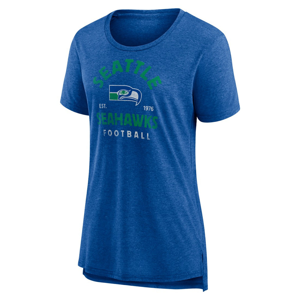 Seattle Seahawks Women's Vintage Arch Tri-Blend T-Shirt Royal | NFL