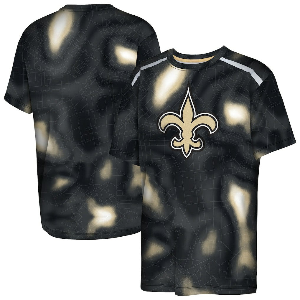 New Orleans Saints Outerstuff Youth End Zone Dri-Tek T-Shirt Black | NFL