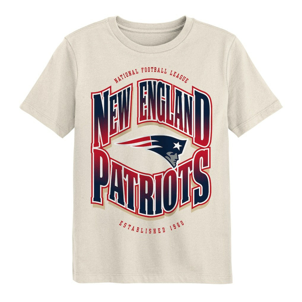 New England Patriots Outerstuff Youth Huddle T-Shirt Cream | NFL