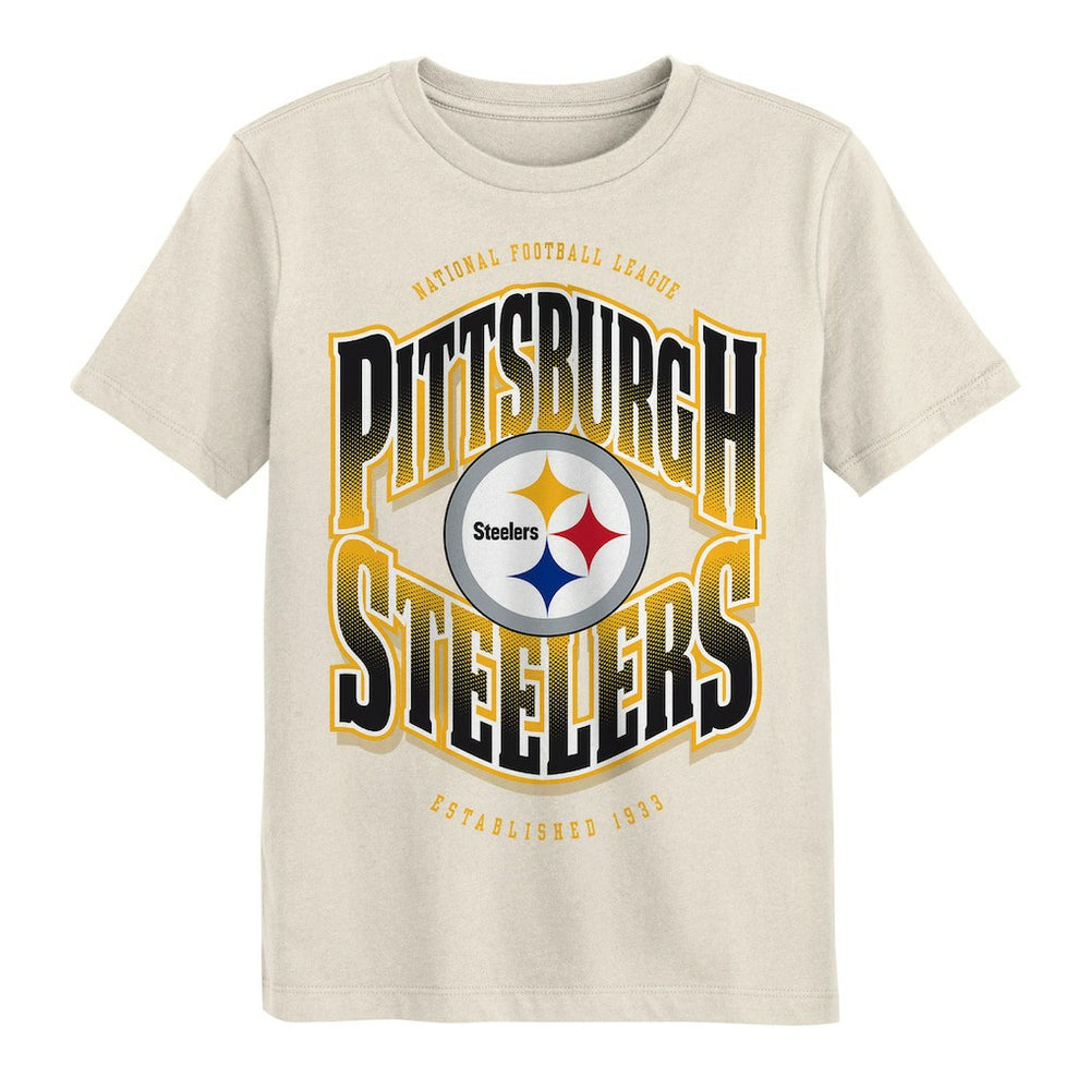 Pittsburgh Steelers Outerstuff Youth Huddle T-Shirt Cream | NFL