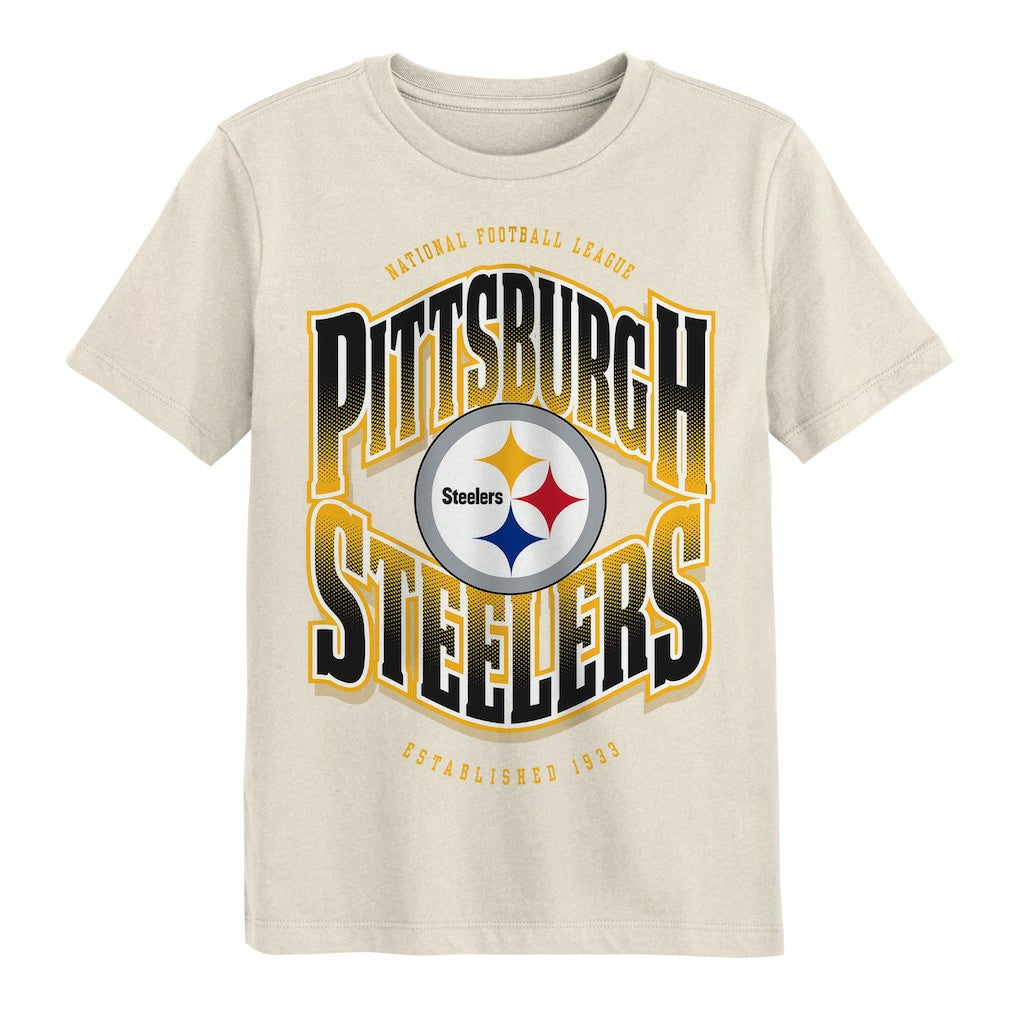 Pittsburgh Steelers Outerstuff Youth Huddle T-Shirt Cream | NFL