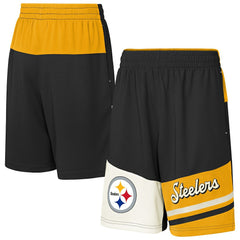 Pittsburgh Steelers Youth Fandemonium Mesh Shorts Black | NFL