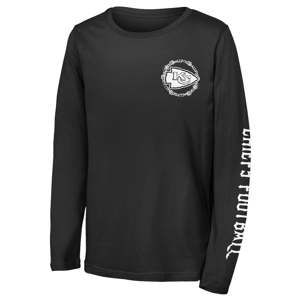 Kansas City Chiefs Outerstuff Youth Rumble Long Sleeve T-Shirt Black | NFL