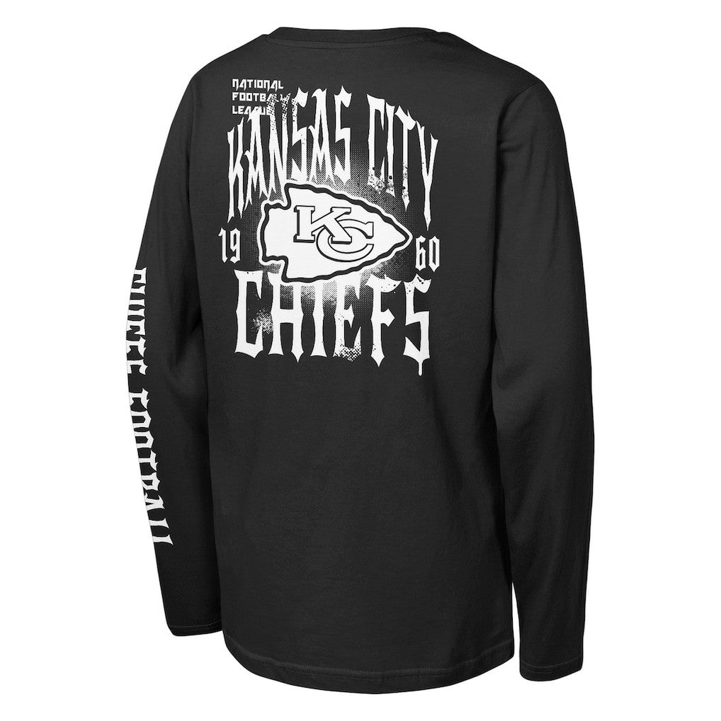 Kansas City Chiefs Outerstuff Youth Rumble Long Sleeve T-Shirt Black | NFL