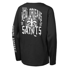 New Orleans Saints Outerstuff Youth Rumble Long Sleeve T-Shirt Black | NFL
