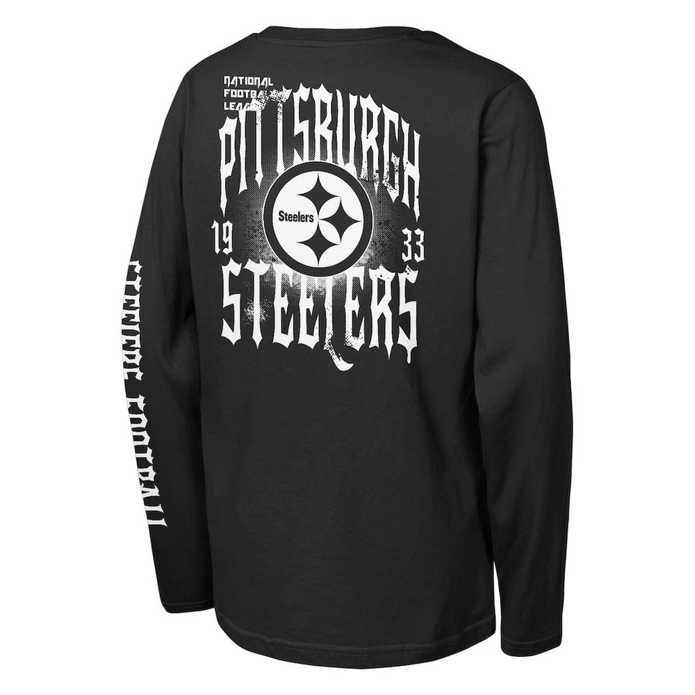 Pittsburgh Steelers Outerstuff Youth Rumble Long Sleeve T-Shirt Black | NFL