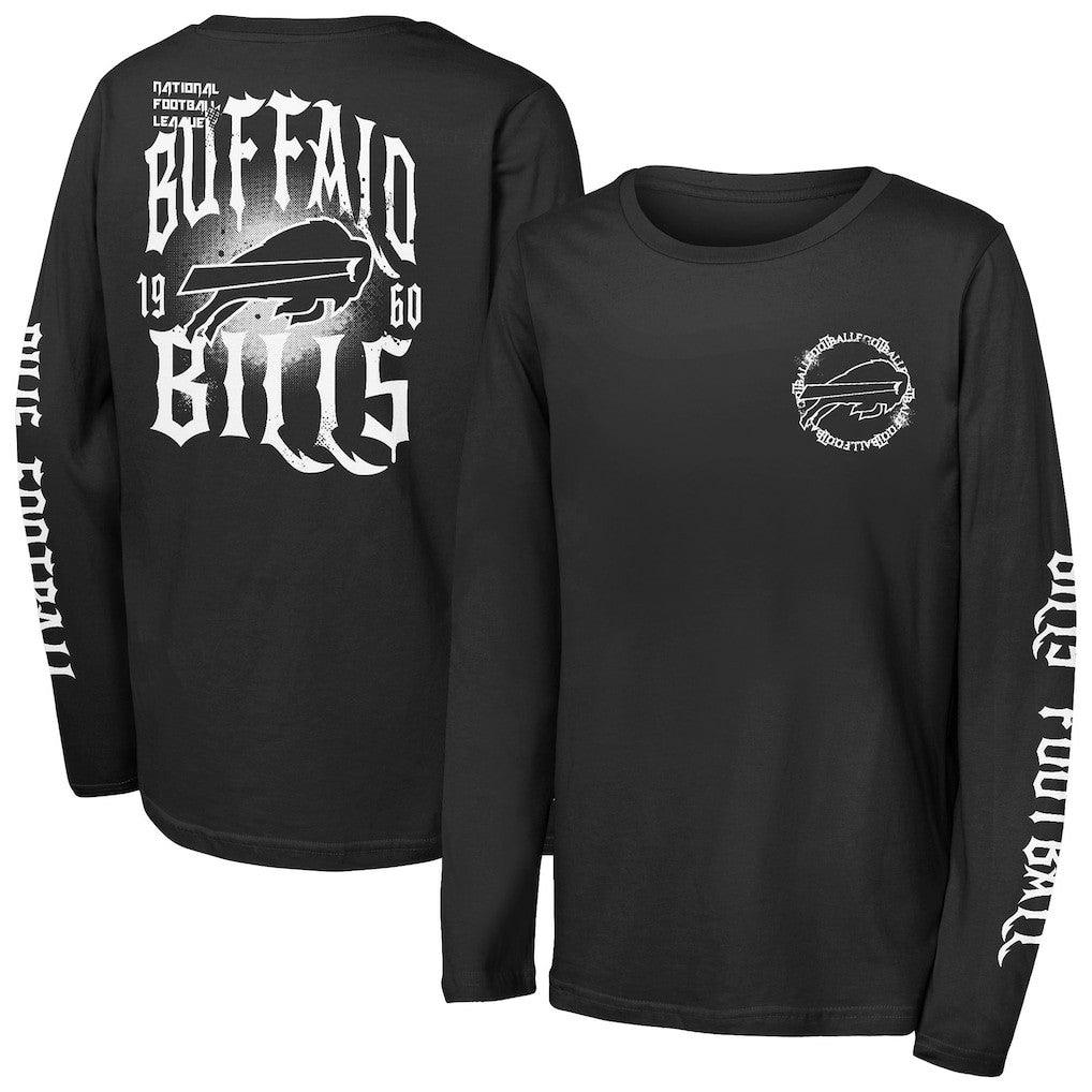 Buffalo Bills Outerstuff Youth Rumble Long Sleeve T-Shirt Black | NFL