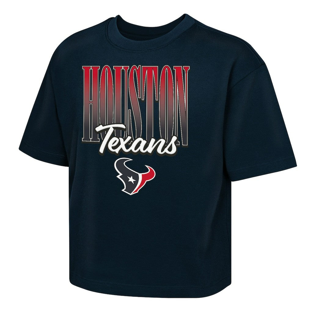 Houston Texans Outerstuff Girls Youth Big City Boxy T-Shirt Navy | NFL