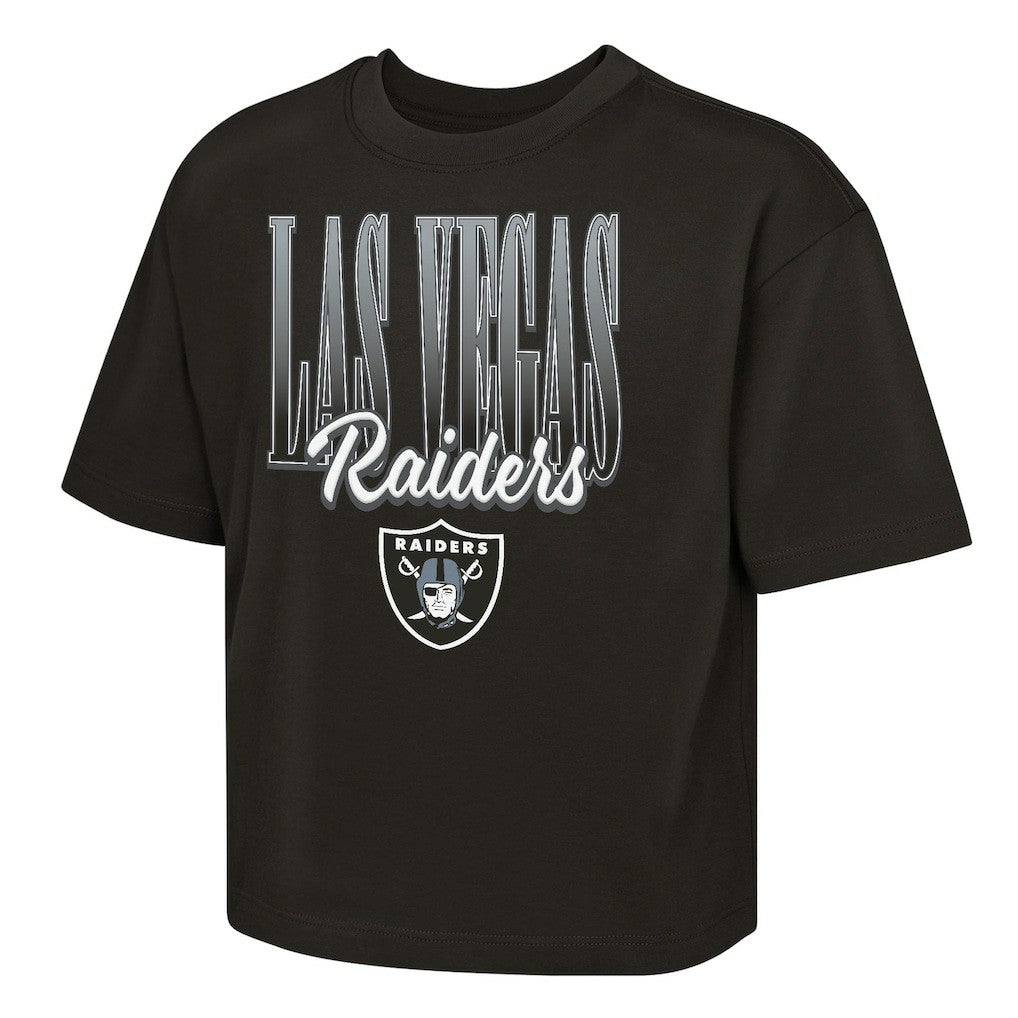 Las Vegas Raiders Outerstuff Girls Youth Big City Boxy T-Shirt Black | NFL