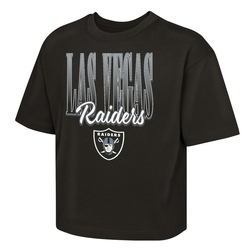 Las Vegas Raiders Outerstuff Girls Youth Big City Boxy T-Shirt Black | NFL