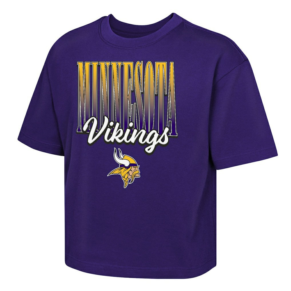 Minnesota Vikings Outerstuff Girls Youth Big City Boxy T-Shirt Purple | NFL