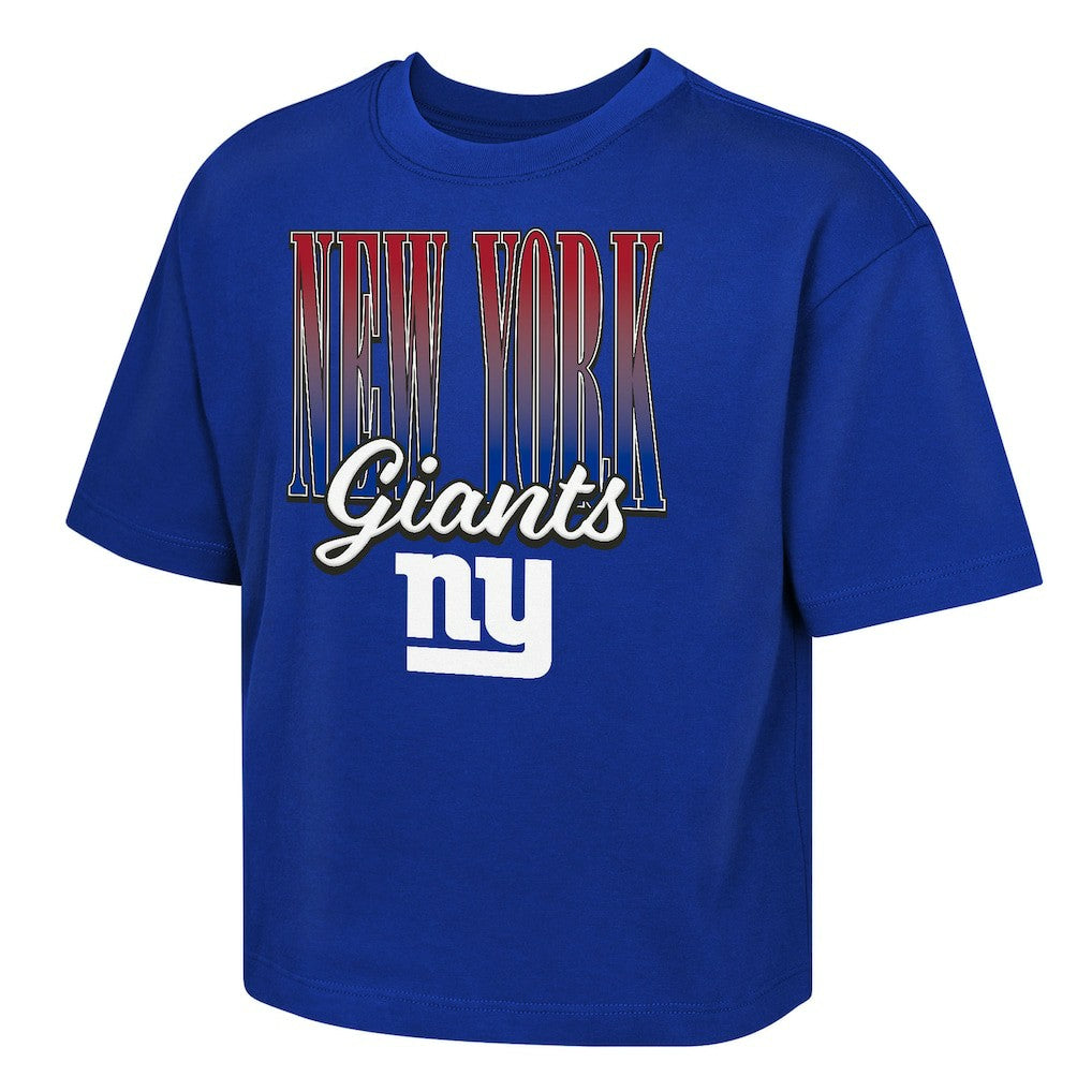 New York Giants Outerstuff Girls Youth Big City Boxy T-Shirt Royal | NFL