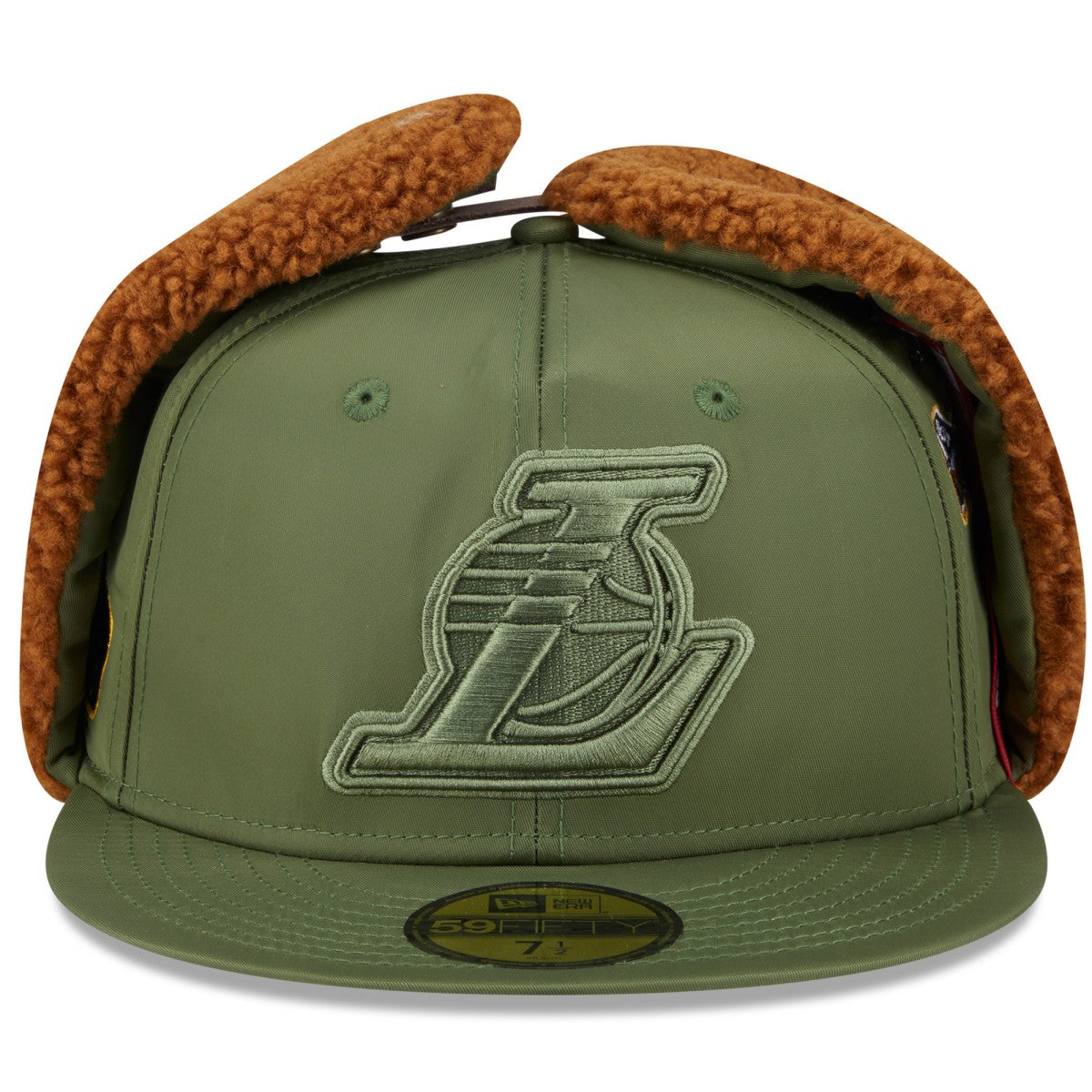 Los Angeles Lakers x Alpha Industries Dog Ear 59FIFTY Fitted Hat Olive - NBA