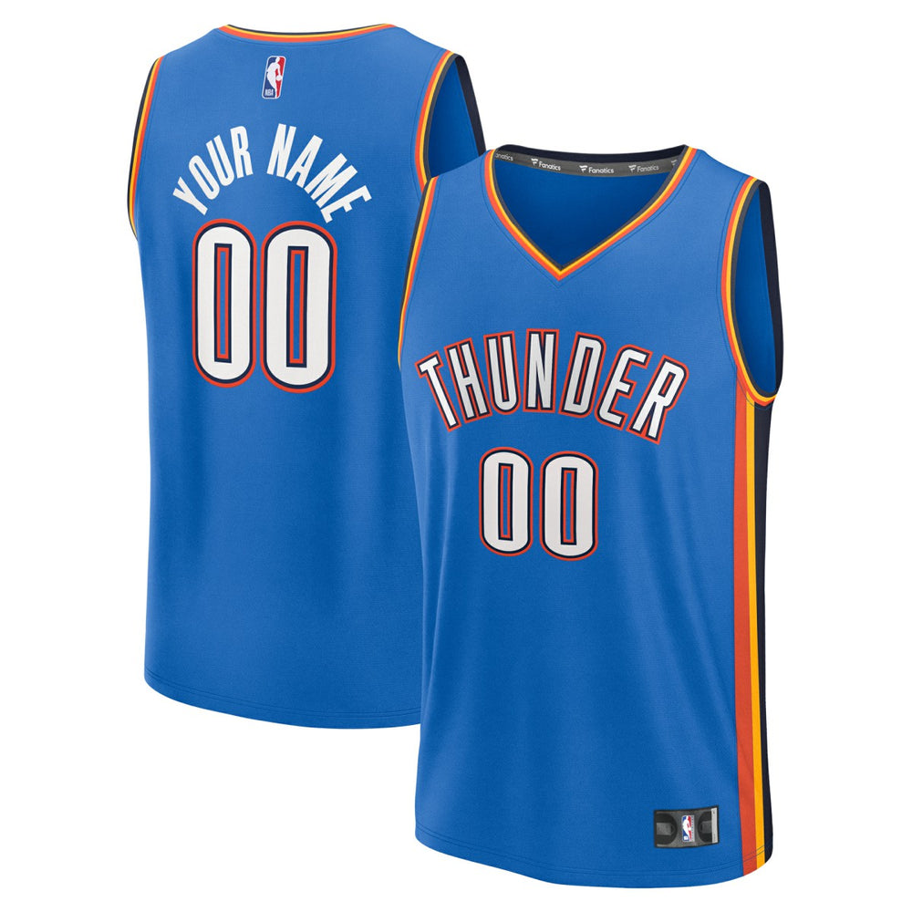 Oklahoma City Thunder Fast Break Custom Jersey Icon Edition Blue - NBA