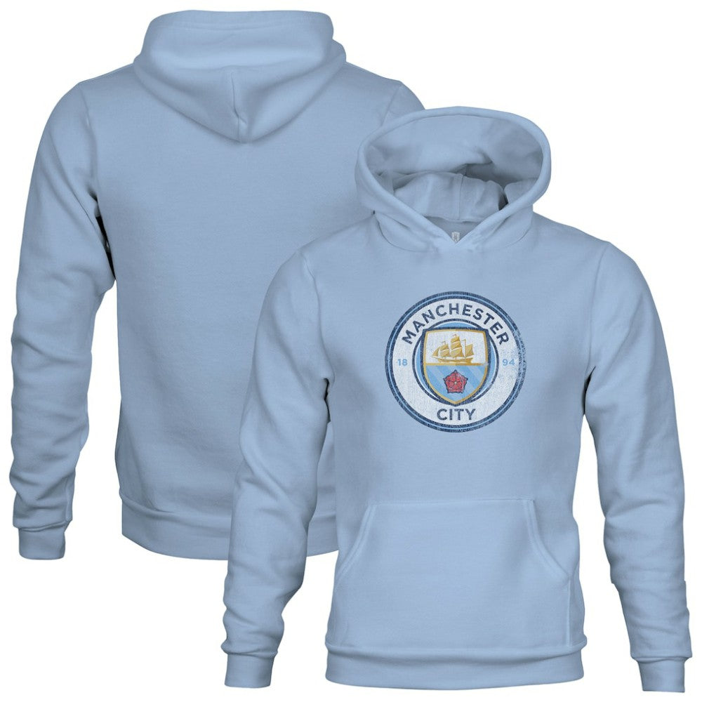 Manchester City 1863FC Youth Color Badge Fleece Pullover Hoodie Sky Blue - FIFA World CUP