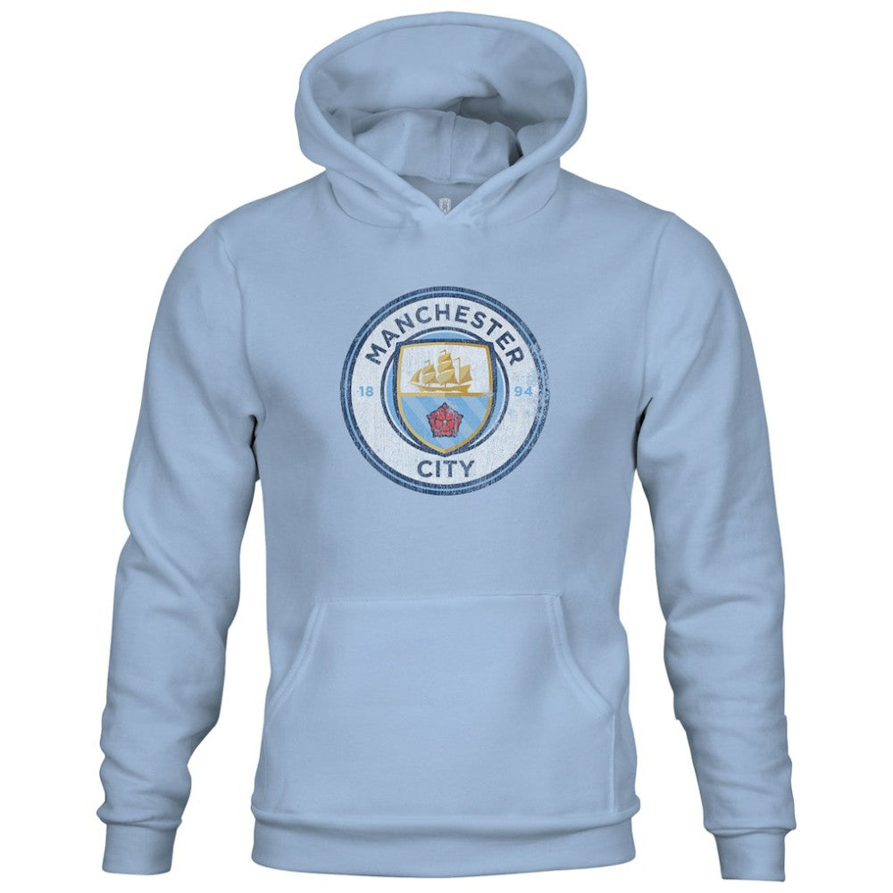 Manchester City 1863FC Youth Color Badge Fleece Pullover Hoodie Sky Blue - FIFA World CUP