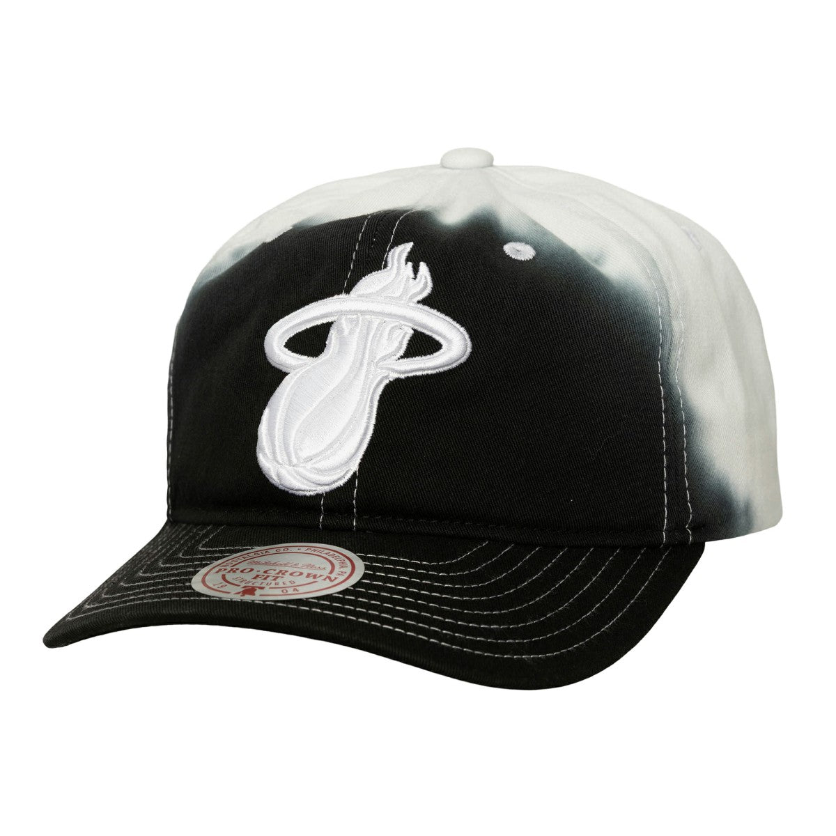Miami Heat Dip Dye Pro Crown Adjustable Hat Black/White - NBA