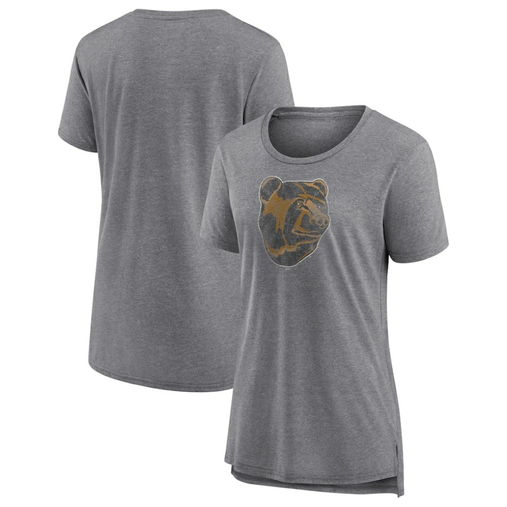 Boston Bruins Women's Slow Whistle Tri-Blend T-Shirt - Gray - NHL