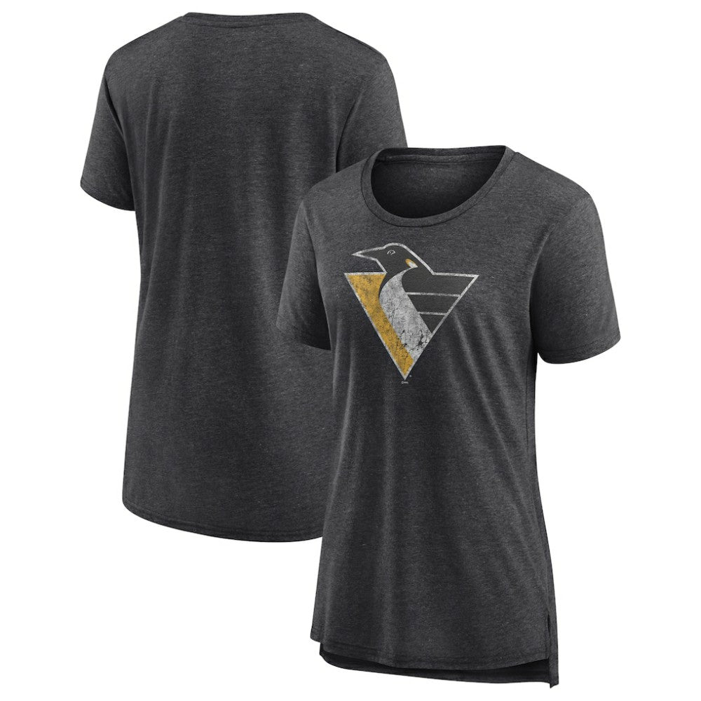 Pittsburgh Penguins Women's Slow Whistle Tri-Blend T-Shirt - Gray - NHL