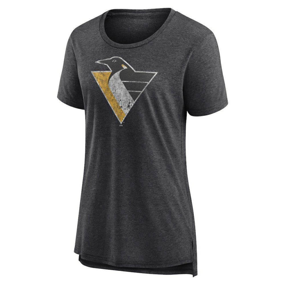 Pittsburgh Penguins Women's Slow Whistle Tri-Blend T-Shirt - Gray - NHL