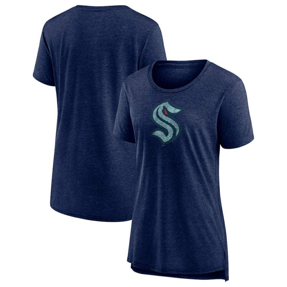 Seattle Kraken Women's Slow Whistle Tri-Blend T-Shirt - Deep Sea Blue - NHL