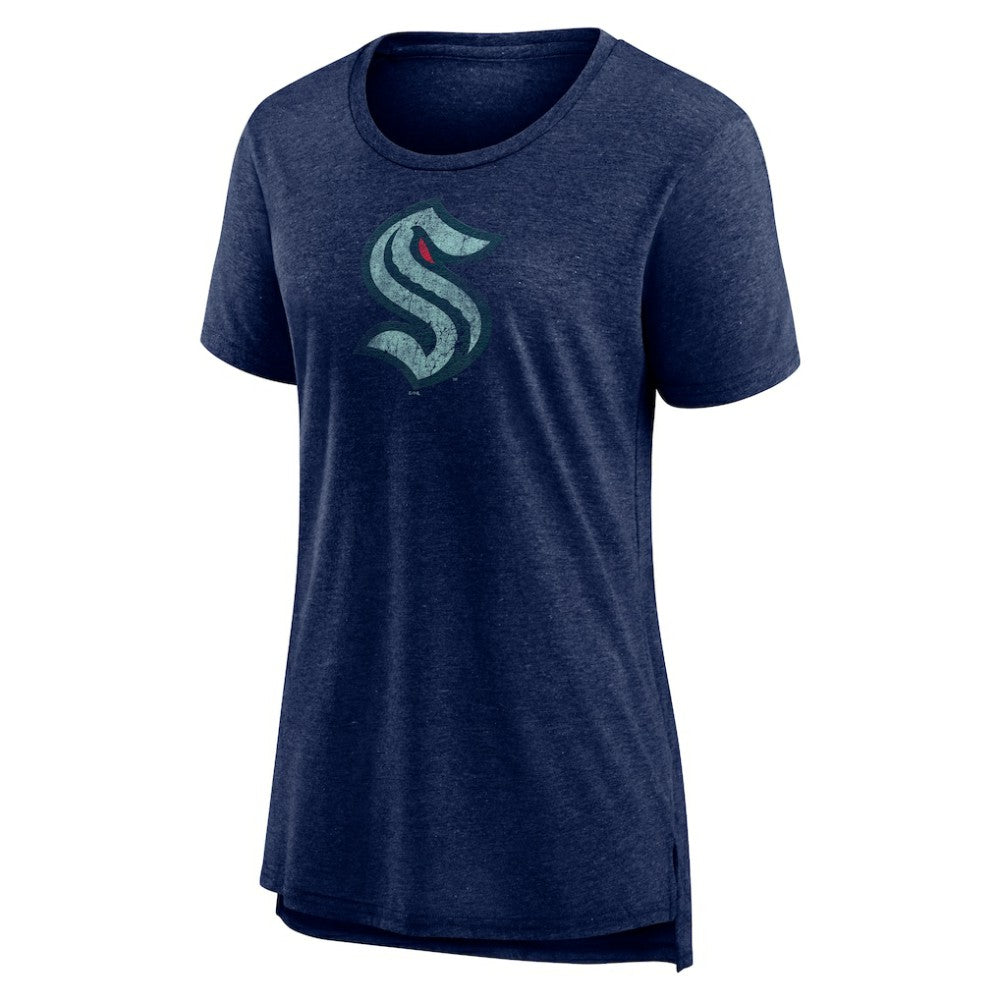 Seattle Kraken Women's Slow Whistle Tri-Blend T-Shirt - Deep Sea Blue - NHL
