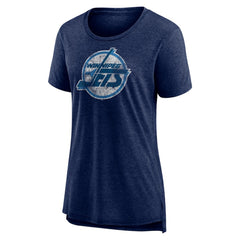 Winnipeg Jets Women's Slow Whistle Tri-Blend T-Shirt - Navy - NHL
