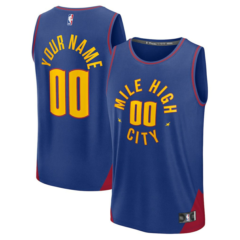 Denver Nuggets Fast Break Custom Jersey Statement Editi- Blue - NBA