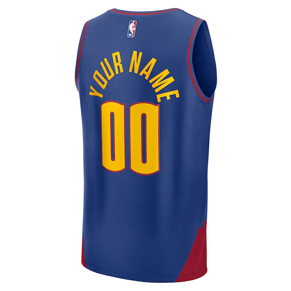 Denver Nuggets Fast Break Custom Jersey Statement Editi- Blue - NBA
