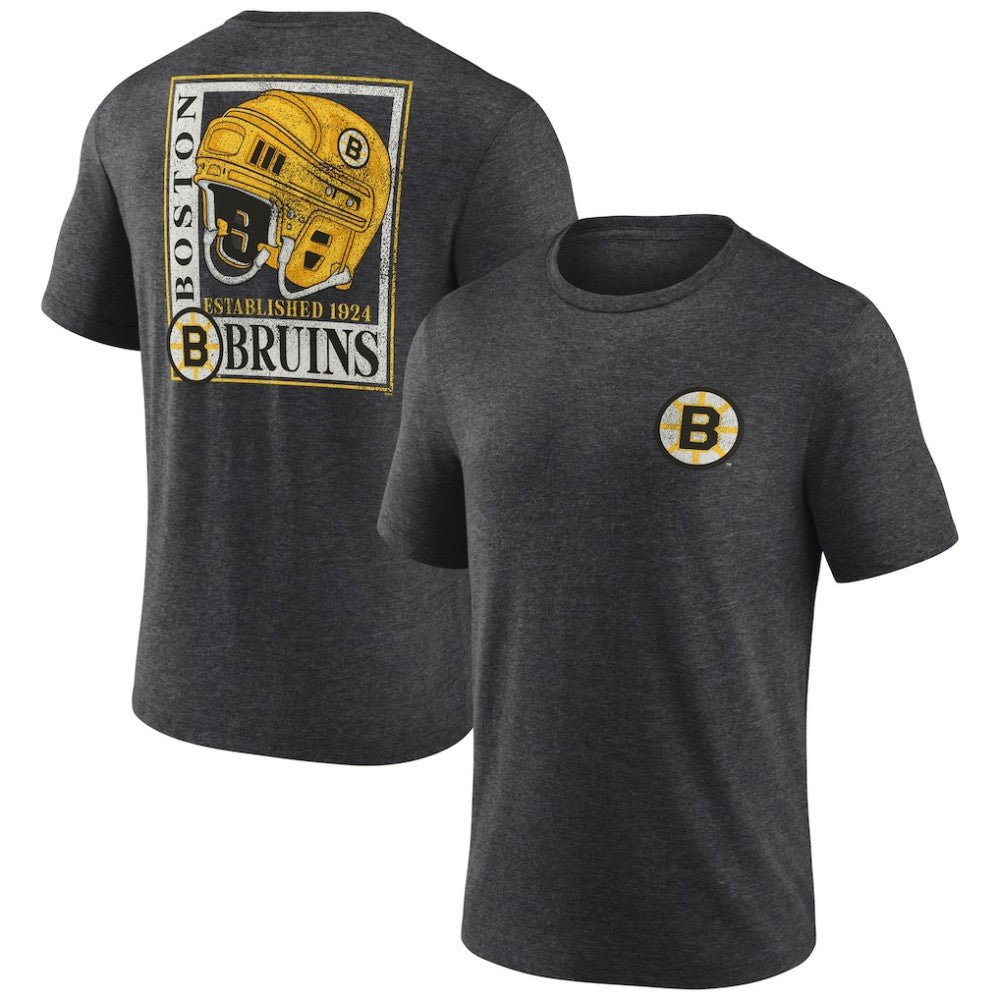 Boston Bruins Earnest Will Tri-Blend T-Shirt - Charcoal - NHL