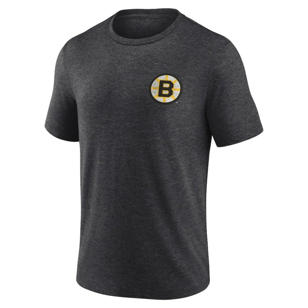 Boston Bruins Earnest Will Tri-Blend T-Shirt - Charcoal - NHL