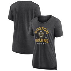 Boston Bruins Women's Vintage Arch Tri-Blend T-Shirt - Gray - NHL