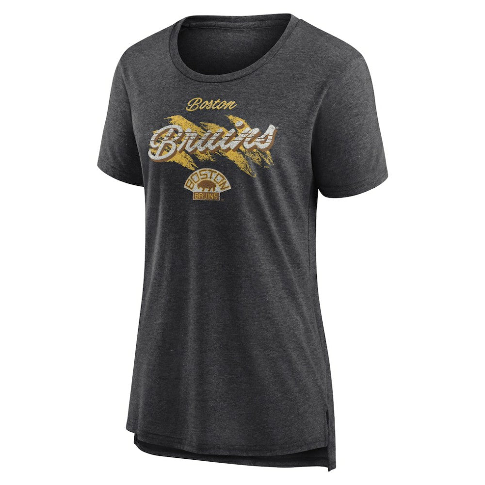 Boston Bruins Women's Hit the Ice Tri-Blend T-Shirt - Gray - NHL