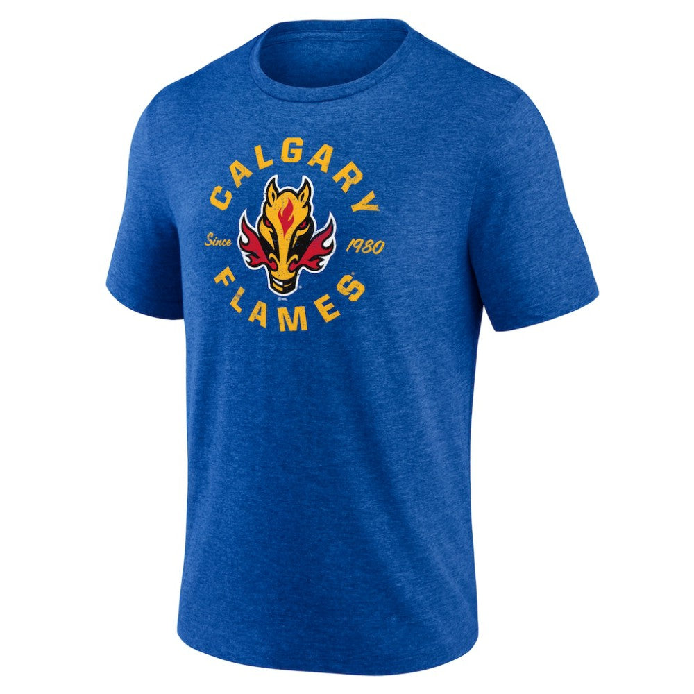 Calgary Flames Represent Tri-Blend T-Shirt - Blue - NHL