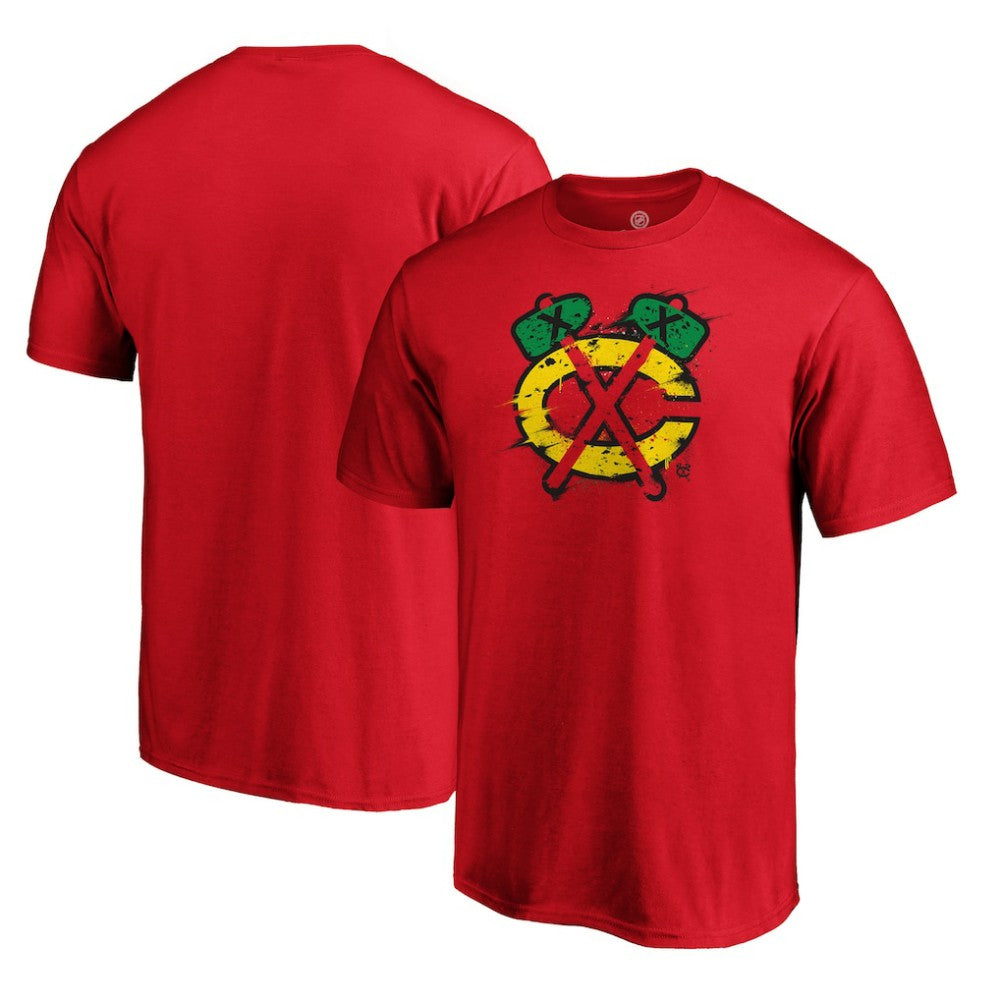 Chicago Blackhawks Splatter Logo T-Shirt - Red - NHL