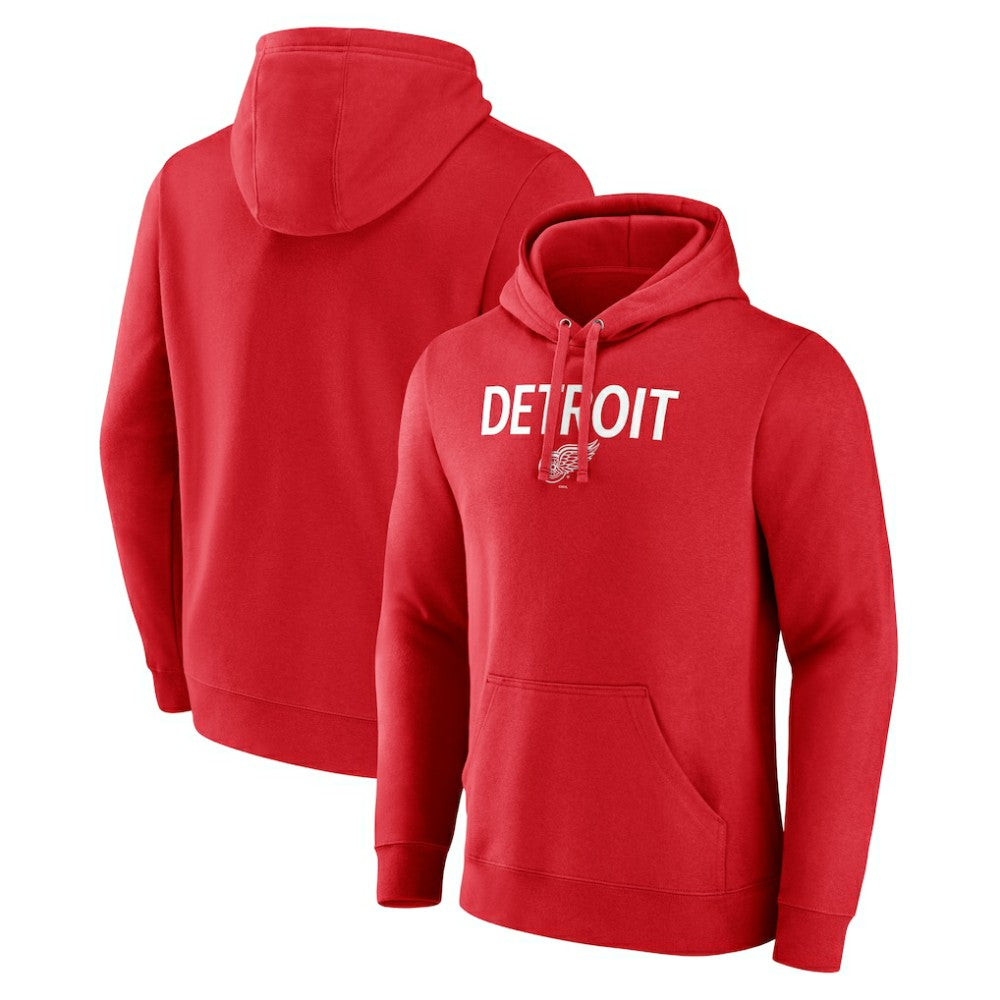 Detroit Red Wings Primary Logo Pullover Hoodie - Red - NHL