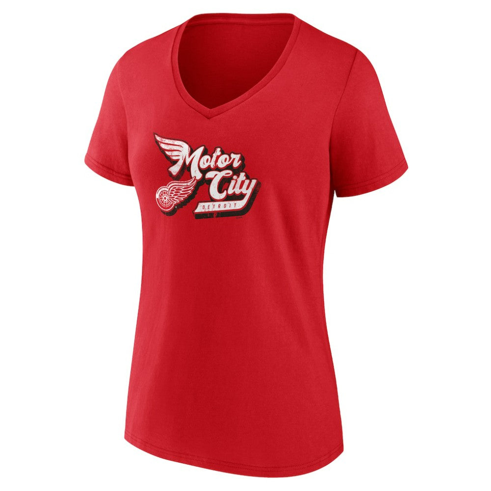 Detroit Red Wings Women's Active Edge V-Neck T-Shirt - Red - NHL