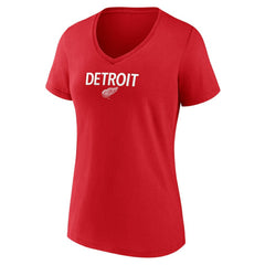 Detroit Red Wings Women's Primary Logo V-Neck T-Shirt - Red - NHL