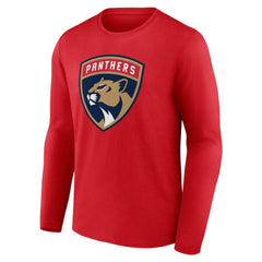 Florida Panthers Primary Logo Long Sleeve T-Shirt - Red - NHL