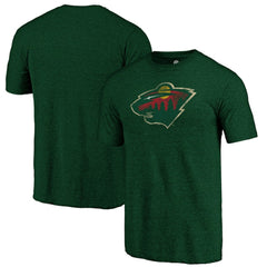 Minnesota Wild Distressed Logo Tri-Blend T-Shirt - Green - NHL