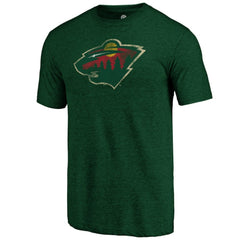 Minnesota Wild Distressed Logo Tri-Blend T-Shirt - Green - NHL